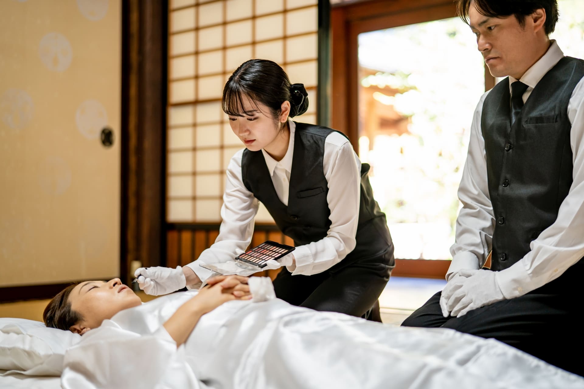 湯灌の儀・美装納棺の様子
